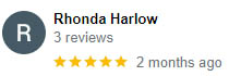Cabinet Painting Google review by Rhonda Harlow