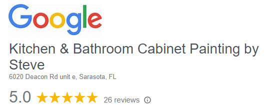 cabinet painting five star rating by Google